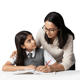 Illustration of a teacher explaining finance to students