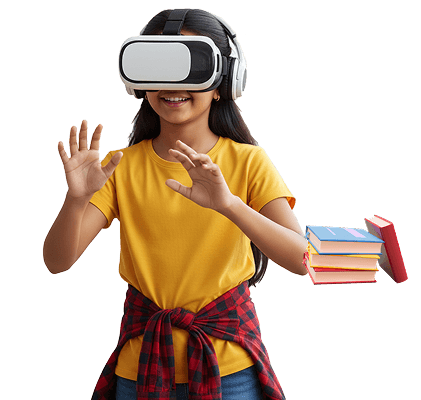 Student actively learning financial concepts through interactive FinKomm programs - focused and determined